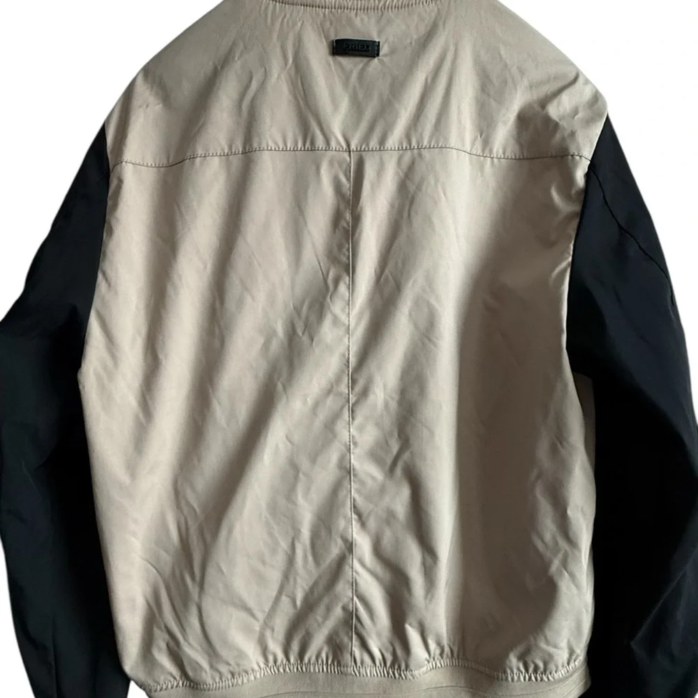Fried Denim NYC  Varsity Style Jacket Black & Tan | Size L